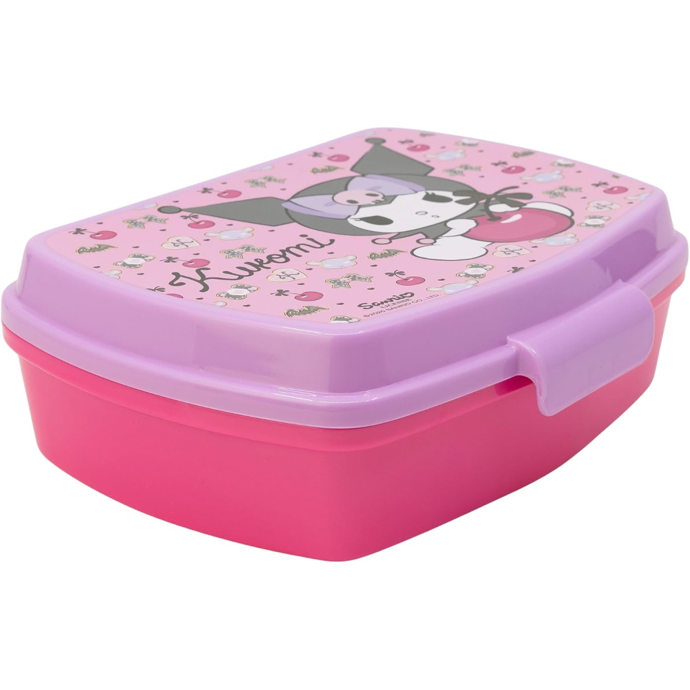 PORTAMERENDA KUROMI SANRIO PORTA PRANZO SCUOLA TEMPO LIBERO CM 17X14X6 - ST88374