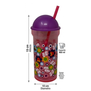 BICCHIERE CON CANNUCCIA MINNIE DISNEY 460 ML BPA FREE CON COPERCHIO - ST81288
