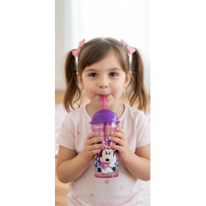 BICCHIERE CON CANNUCCIA MINNIE DISNEY 460 ML BPA FREE CON COPERCHIO - ST81288