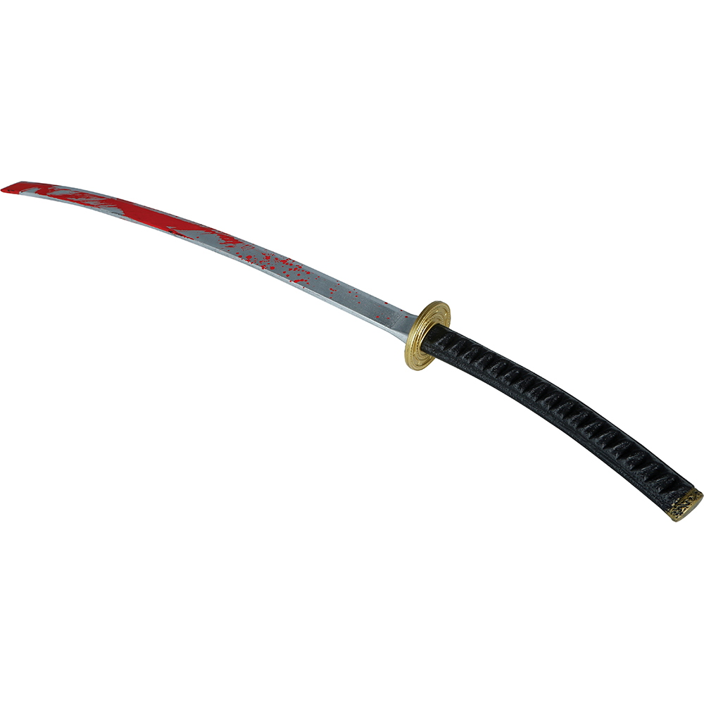 SPADA SAMURAI GIOCATTOLO CON SANGUE 97 CM ACCESSORIO TRAVESTIMENTO COSPLAY HALLOWEEN - 19538