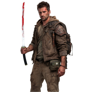 SPADA SAMURAI GIOCATTOLO CON SANGUE 97 CM ACCESSORIO TRAVESTIMENTO COSPLAY HALLOWEEN - 19538