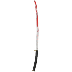 SPADA SAMURAI GIOCATTOLO CON SANGUE 97 CM ACCESSORIO TRAVESTIMENTO COSPLAY HALLOWEEN - 19538
