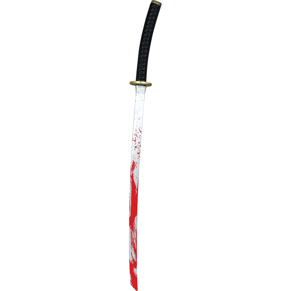 SPADA SAMURAI GIOCATTOLO CON SANGUE 97 CM ACCESSORIO TRAVESTIMENTO COSPLAY HALLOWEEN - 19538