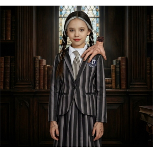 DECORAZIONE LA MANO CON ELASTICO ACCESSORIO TRAVESTIMENTO HALLOWEEN COSPLAY MERCOLEDÌ ADDAMS - 26534