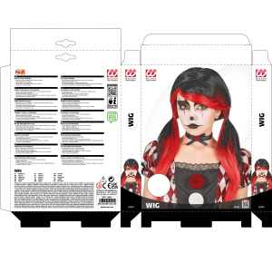 PARRUCCA PAGLIACCIO HORROR ACCESSORI PER ABITO VESTITO TRAVESTIMENTO CARNEVALE - 10291