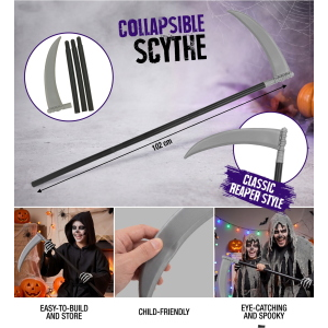 FALCE 102 CM ABBATIBILE ACCESSORI HALLOWEEN CARNEVALE - 12045