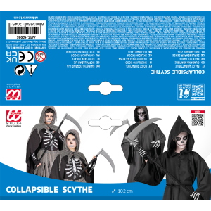 FALCE 102 CM ABBATIBILE ACCESSORI HALLOWEEN CARNEVALE - 12045