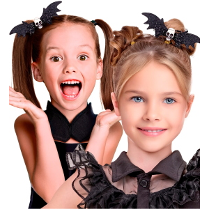 FERMACAPELLI TESCHIO PIPISTRELLO ACCESSORI PER TRAVESTIMENTO CARNEVALE HALLOWEEN - 65013