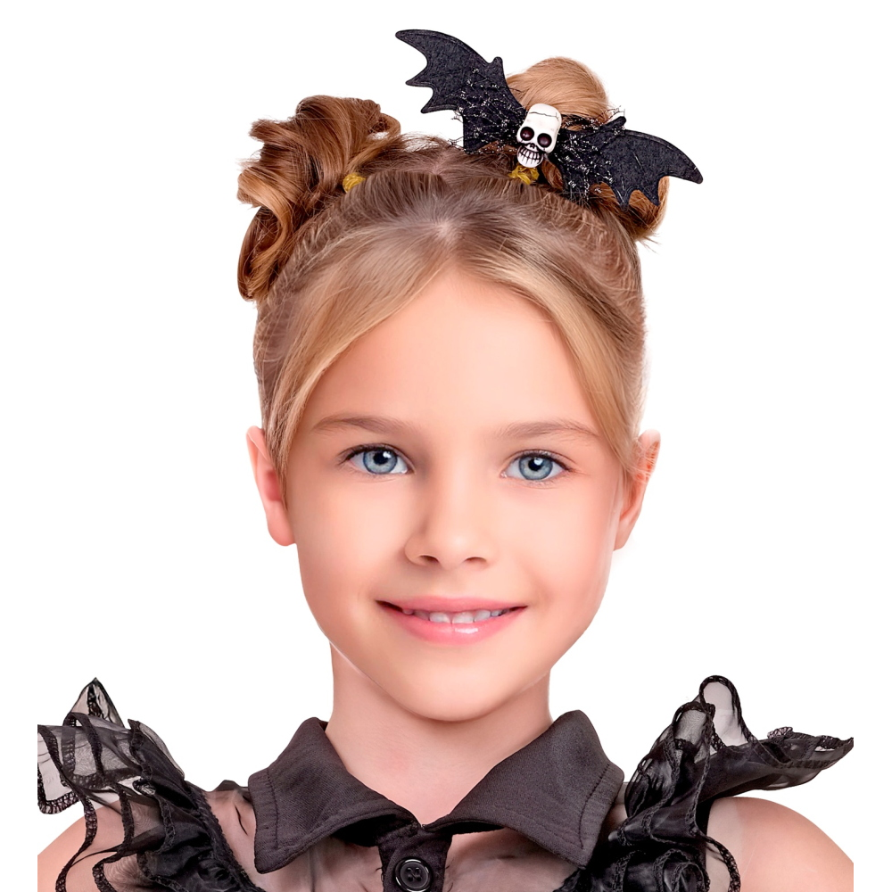 FERMACAPELLI TESCHIO PIPISTRELLO ACCESSORI PER TRAVESTIMENTO CARNEVALE HALLOWEEN - 65013