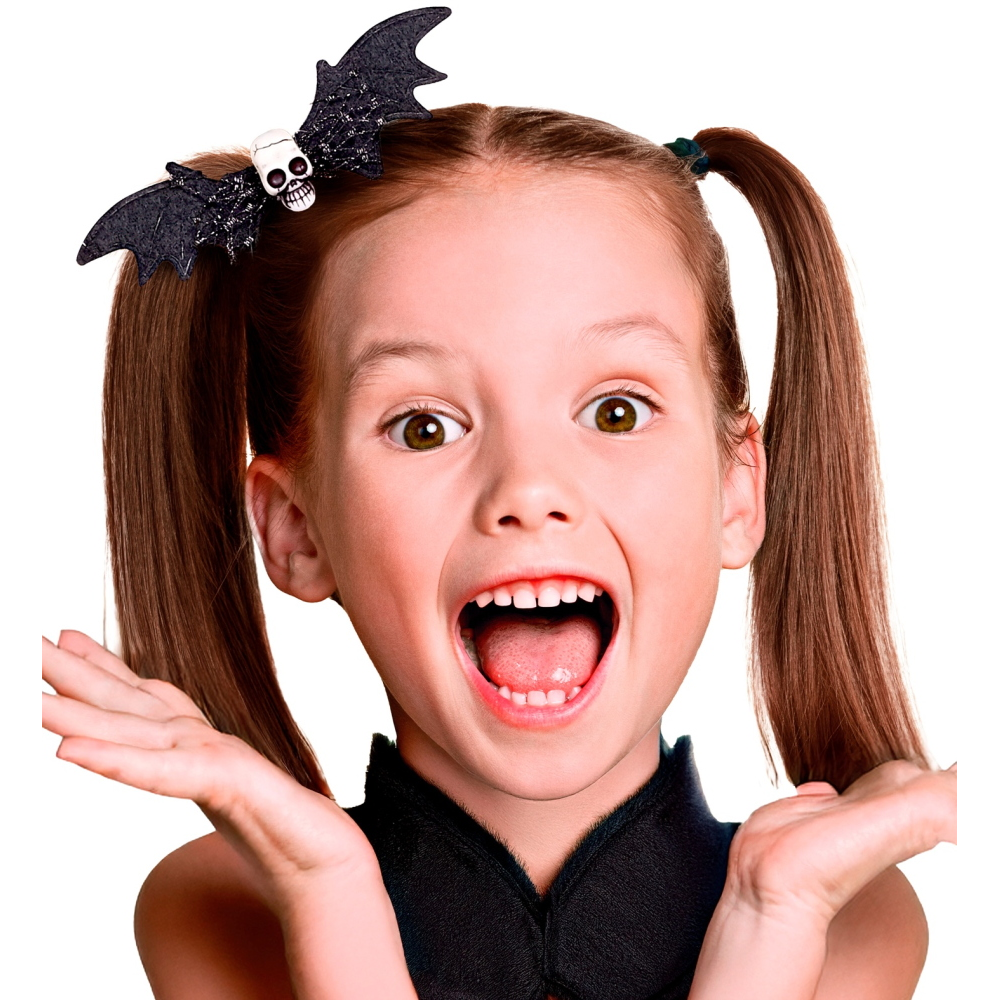 FERMACAPELLI TESCHIO PIPISTRELLO ACCESSORI PER TRAVESTIMENTO CARNEVALE HALLOWEEN - 65013