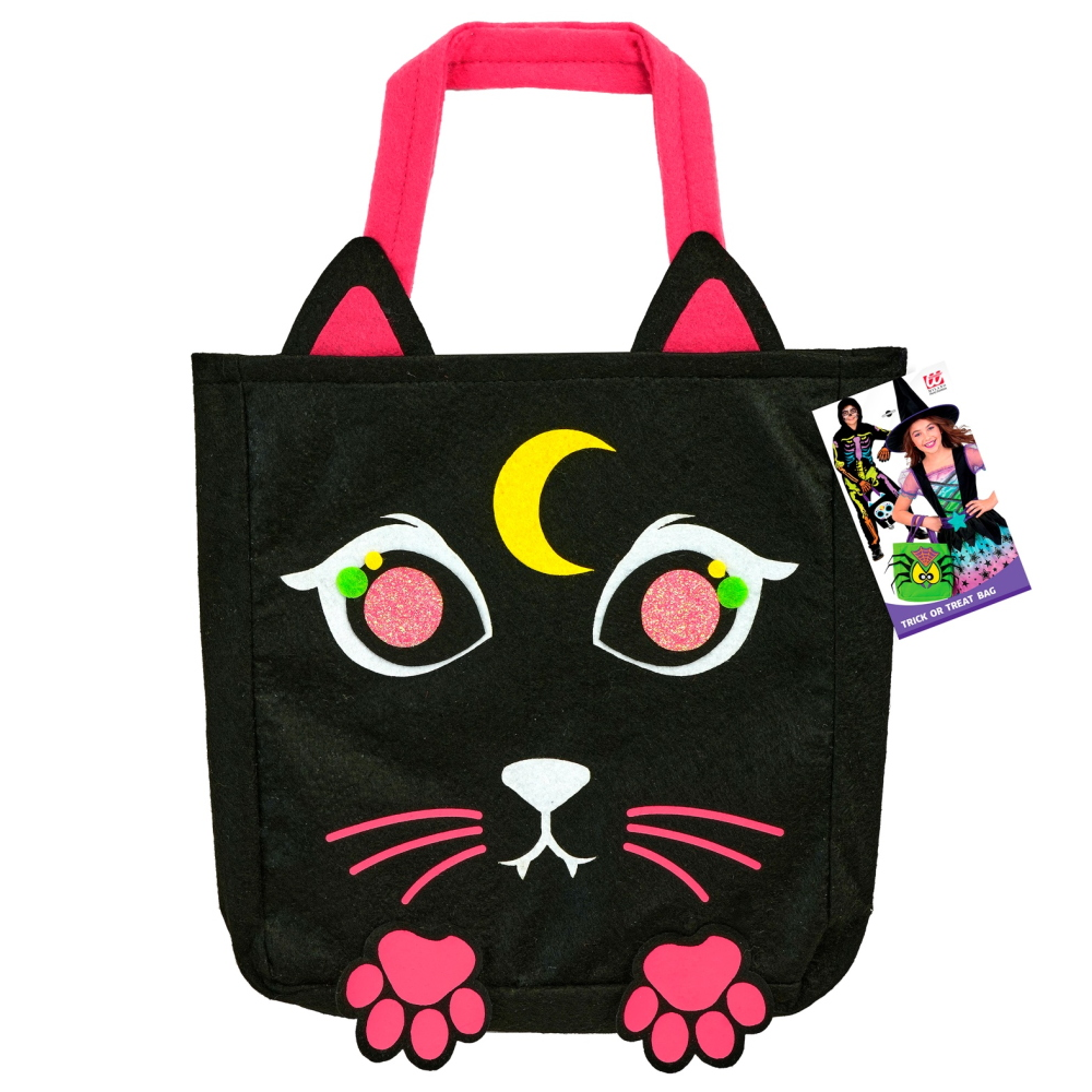 CESTINO DOLCETTO O SCHERZETTO GATTO BORSETTA ACCESSORI HALLOWEEN CARNEVALE - 86875