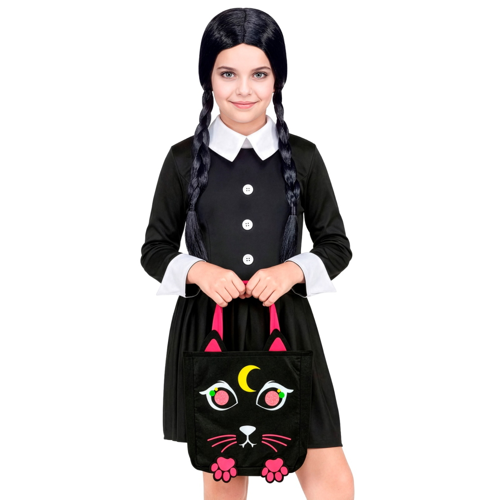 CESTINO DOLCETTO O SCHERZETTO GATTO BORSETTA ACCESSORI HALLOWEEN CARNEVALE - 86875