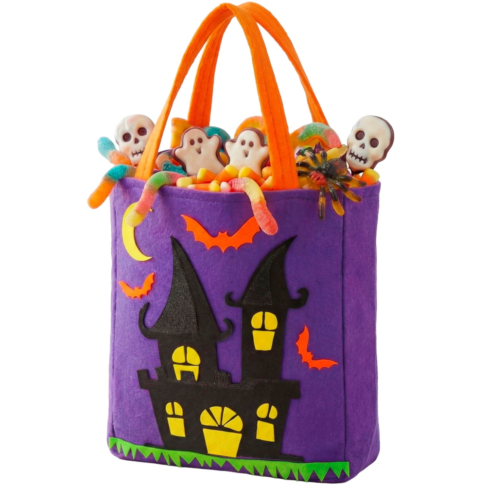 CESTINO DOLCETTO O SCHERZETTO CASA SPIRITATA BORSETTA ACCESSORI HALLOWEEN CARNEVALE - 86876