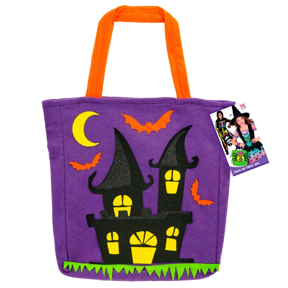 CESTINO DOLCETTO O SCHERZETTO CASA SPIRITATA BORSETTA ACCESSORI HALLOWEEN CARNEVALE - 86876