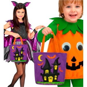 CESTINO DOLCETTO O SCHERZETTO CASA SPIRITATA BORSETTA ACCESSORI HALLOWEEN CARNEVALE - 86876