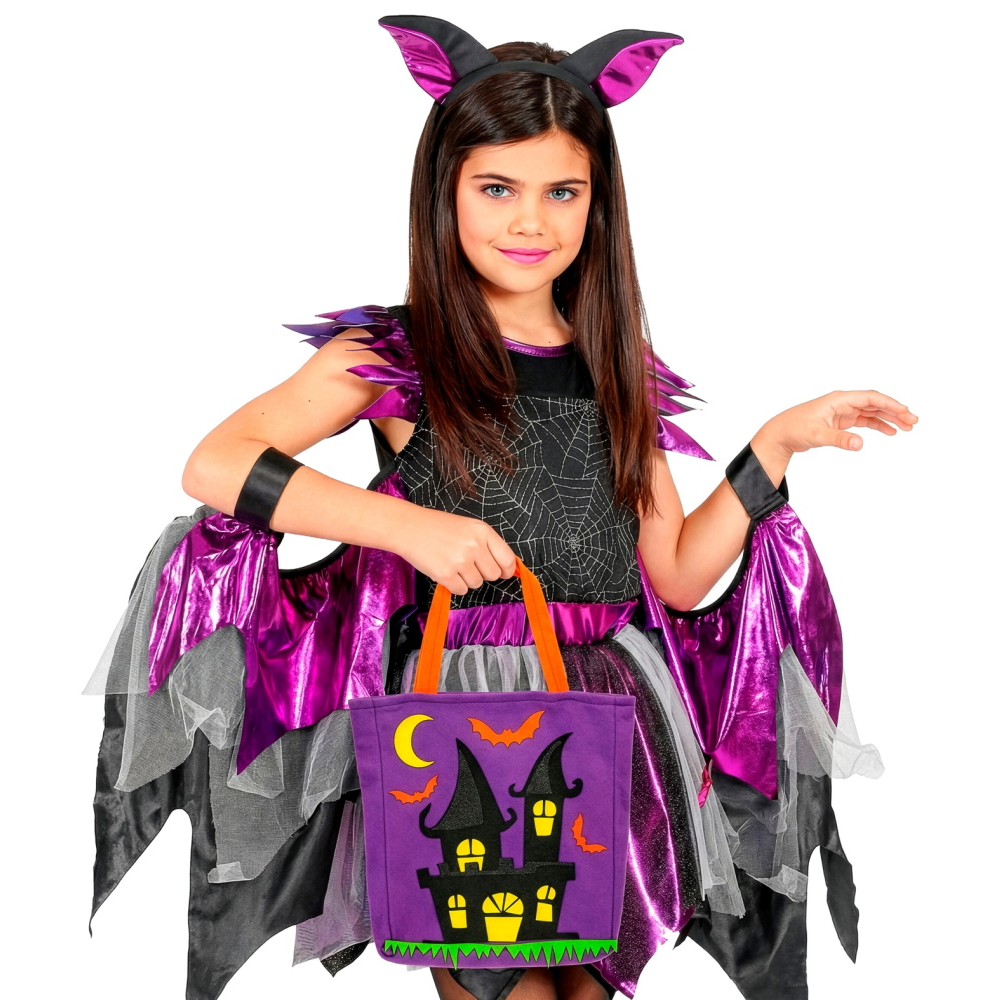 CESTINO DOLCETTO O SCHERZETTO CASA SPIRITATA BORSETTA ACCESSORI HALLOWEEN CARNEVALE - 86876