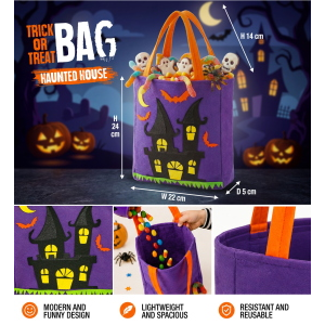 CESTINO DOLCETTO O SCHERZETTO CASA SPIRITATA BORSETTA ACCESSORI HALLOWEEN CARNEVALE - 86876