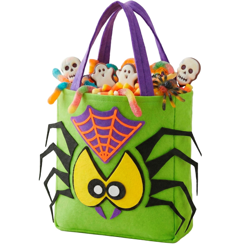 CESTINO DOLCETTO O SCHERZETTO RAGNO BORSETTA ACCESSORI HALLOWEEN CARNEVALE - 86877