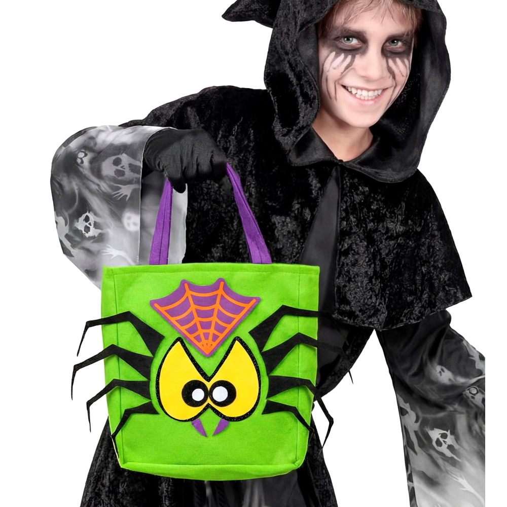 CESTINO DOLCETTO O SCHERZETTO RAGNO BORSETTA ACCESSORI HALLOWEEN CARNEVALE - 86877
