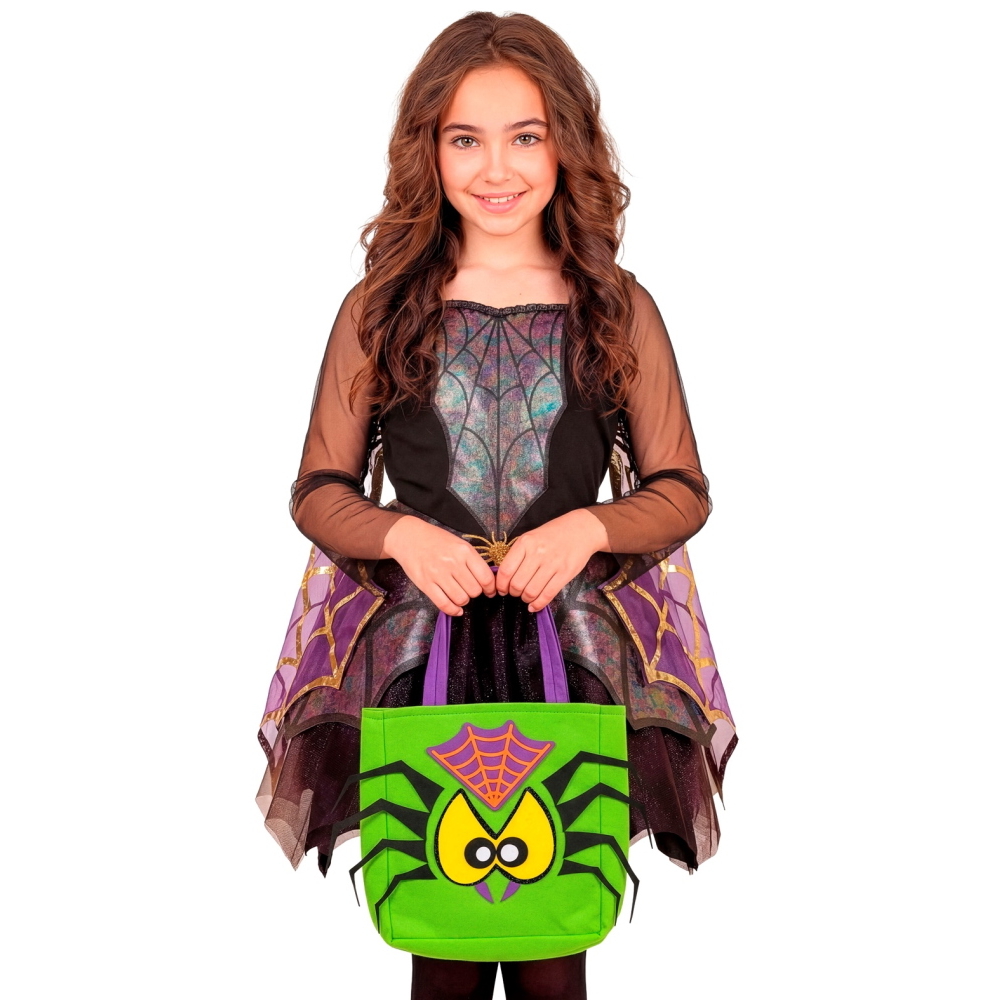 CESTINO DOLCETTO O SCHERZETTO RAGNO BORSETTA ACCESSORI HALLOWEEN CARNEVALE - 86877