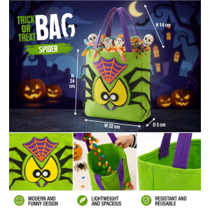 CESTINO DOLCETTO O SCHERZETTO RAGNO BORSETTA ACCESSORI HALLOWEEN CARNEVALE - 86877