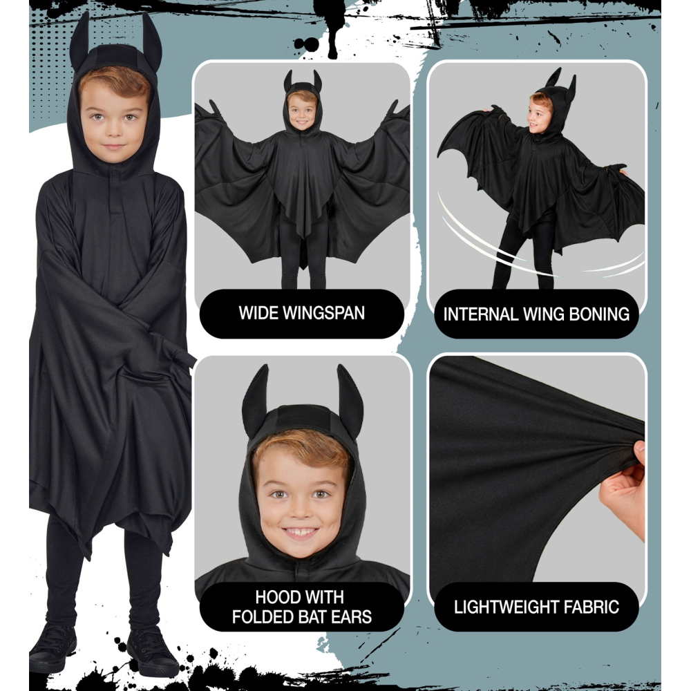TRAVESTIMENTO PIPISTRELLO VESTITO COSTUME CARNEVALE HALLOWEEN - 92007