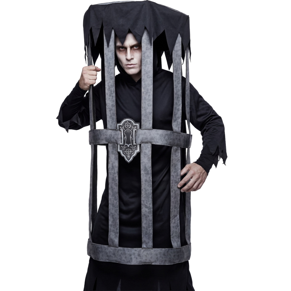 TRAVESTIMENTO INGABBIATO VESTITO COSTUME CARNEVALE HALLOWEEN - 01182