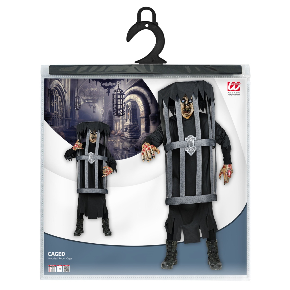 TRAVESTIMENTO INGABBIATO VESTITO COSTUME CARNEVALE HALLOWEEN - 01182