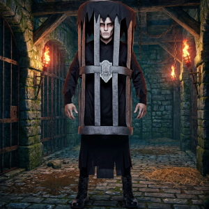 TRAVESTIMENTO INGABBIATO VESTITO COSTUME CARNEVALE HALLOWEEN - 01182