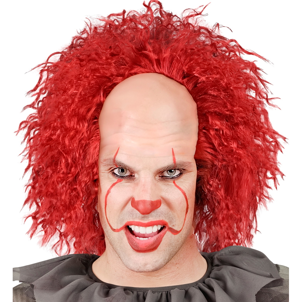 PARRUCCA CALOTTA CON CAPELLI ROSSI CREEPY CLOWN VINTAGE ACCESSORI PER ABITO VESTITO TRAVESTIMENTO CARNEVALE - 29097
