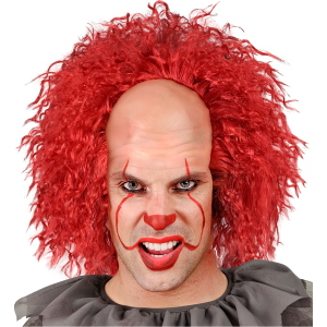 PARRUCCA CALOTTA CON CAPELLI ROSSI CREEPY CLOWN VINTAGE ACCESSORI PER ABITO VESTITO TRAVESTIMENTO CARNEVALE - 29097