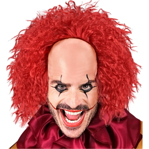 PARRUCCA CALOTTA CON CAPELLI ROSSI CREEPY CLOWN VINTAGE ACCESSORI PER ABITO VESTITO TRAVESTIMENTO CARNEVALE - 29097