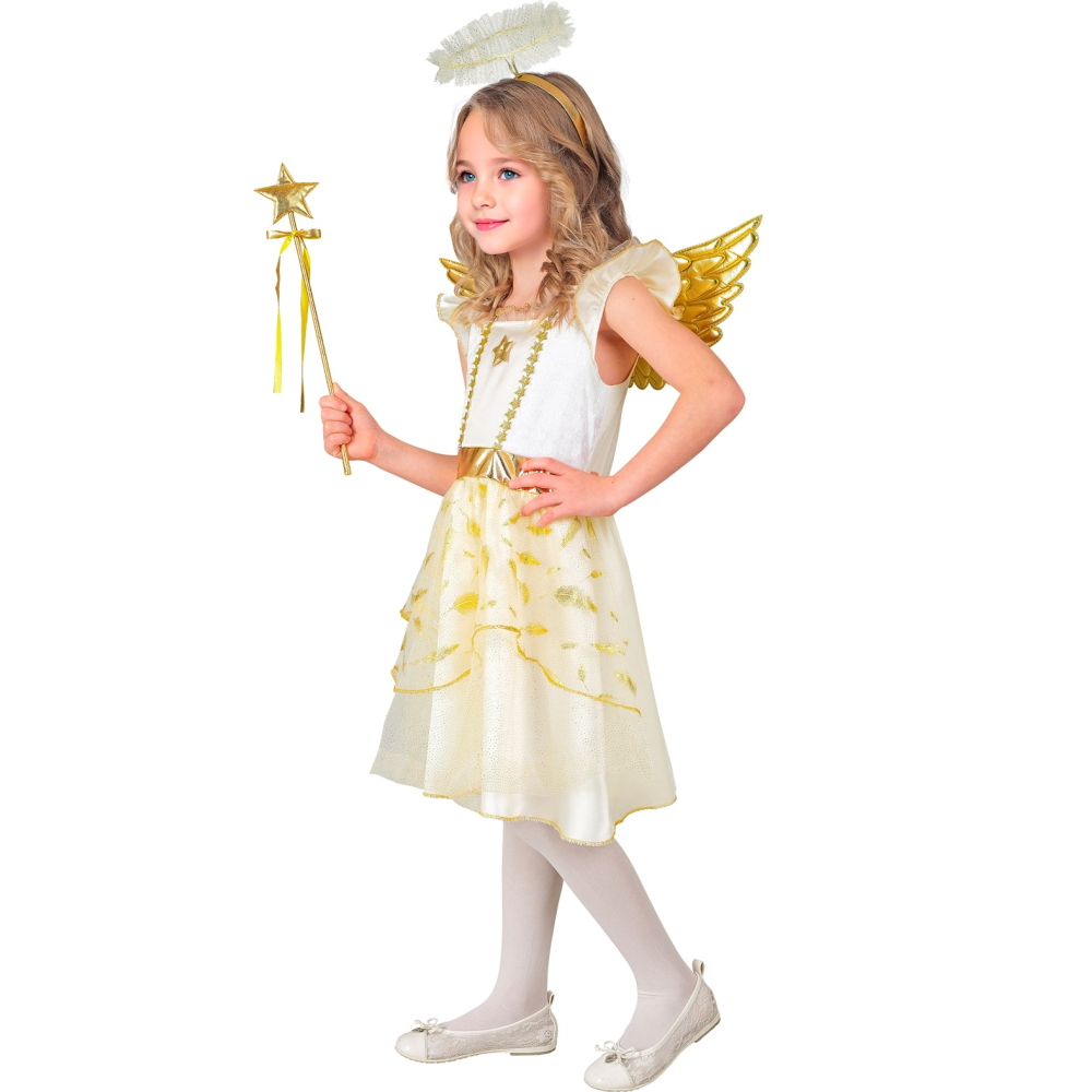 COSTUME ANGELO VESTITO ALI AUREOLA TRAVESTIMENTO RECITA NATALE CARNEVALE COSPLAY - 2151
