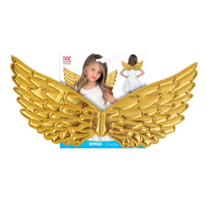 ALI IN TESSUTO ORO 43 X 22 CM ACCESSORI TRAVESTIMENTO COSTUME CARNEVALE NATALE- 30306