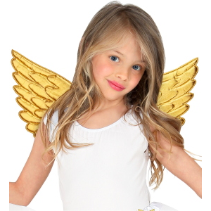 ALI IN TESSUTO ORO 43 X 22 CM ACCESSORI TRAVESTIMENTO COSTUME CARNEVALE NATALE- 30306