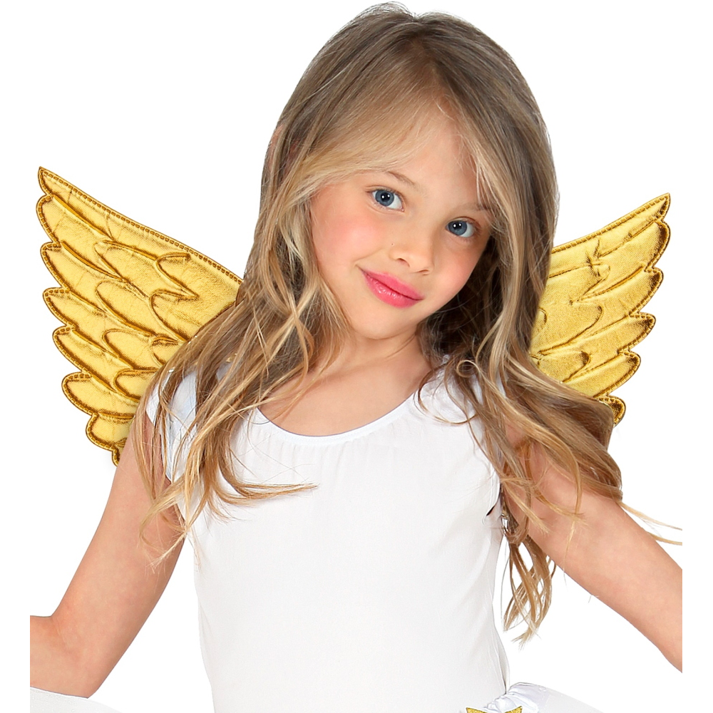 ALI IN TESSUTO ORO 43 X 22 CM ACCESSORI TRAVESTIMENTO COSTUME CARNEVALE NATALE- 30306