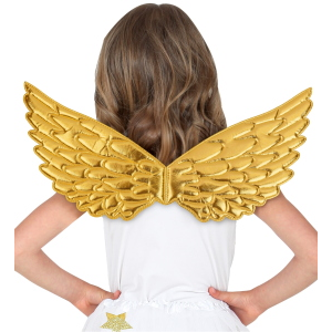 ALI IN TESSUTO ORO 43 X 22 CM ACCESSORI TRAVESTIMENTO COSTUME CARNEVALE NATALE- 30306