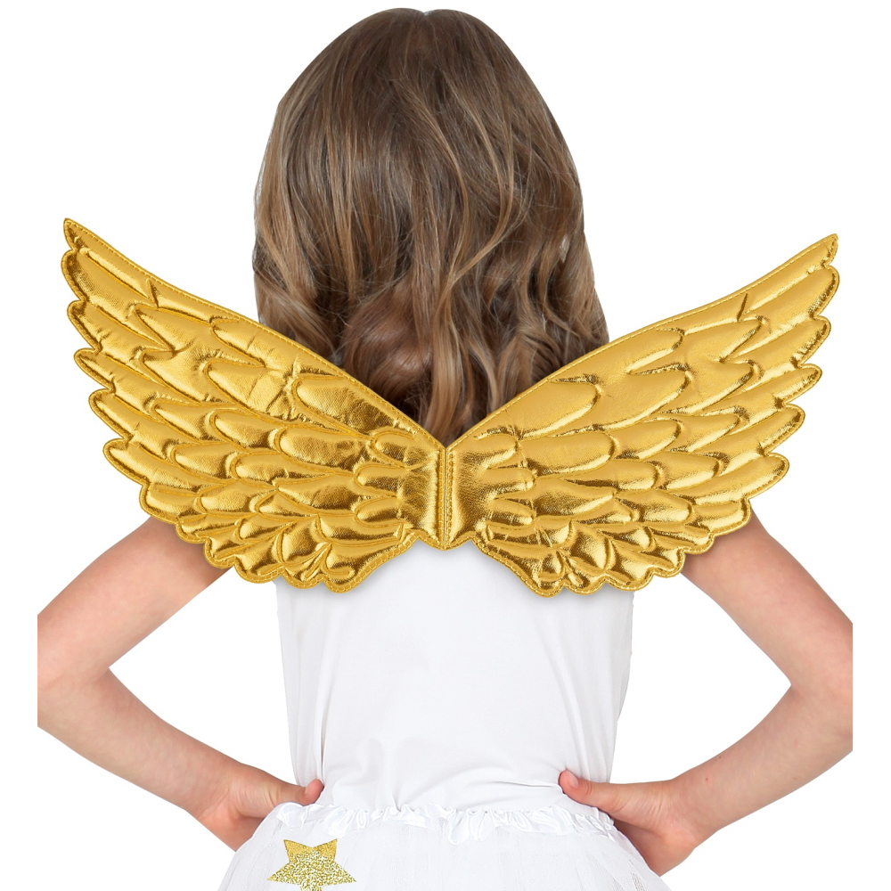 ALI IN TESSUTO ORO 43 X 22 CM ACCESSORI TRAVESTIMENTO COSTUME CARNEVALE NATALE- 30306