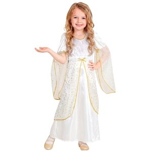 COSTUME ANGELO VESTITO LUNGO TRAVESTIMENTO BAMBINA RECITA NATALE CARNEVALE COSPLAY- 5899