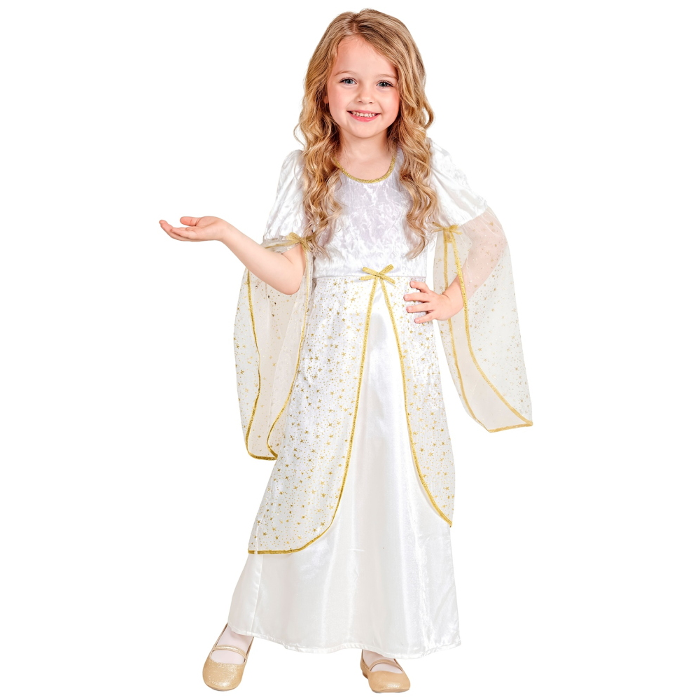 COSTUME ANGELO VESTITO LUNGO TRAVESTIMENTO BAMBINA RECITA NATALE CARNEVALE COSPLAY- 5899